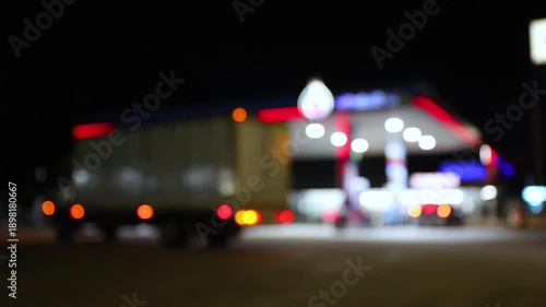 blurred of gas station, car refuel the energy