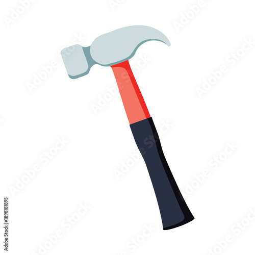 Cartoon Claw Hammer Vector Illustration for Construction, Carpentry, and Home Improvement Work Isolated on White