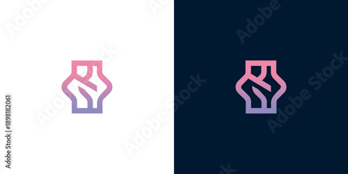 Abstract logo design for a brand or business, symbolizing elegance and modernity with a gradient color scheme