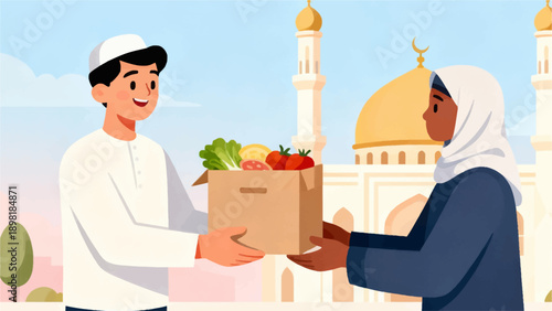 A happy young man smiling while holding a wrapped gift box