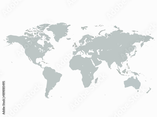 World map on in gray color for global business or travel