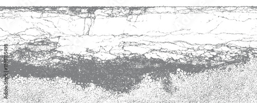 Cracked grey asphalt surface with detailed texture and granular composition