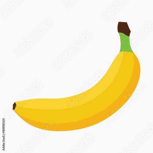 Yellow Banana Illustration - Tropical Fruit Icon for Healthy Eating and Recipes