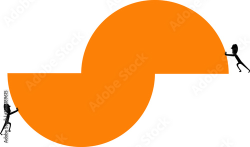 Two people working together to complete a puzzle