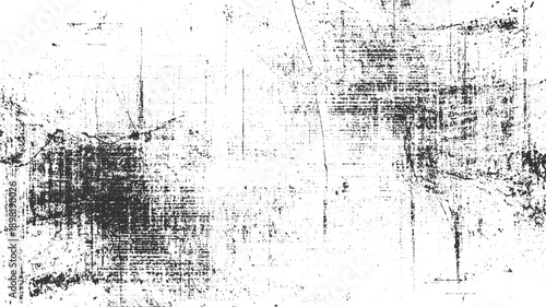 Black and white textured background with distressed scratches and speckles abstract grunge