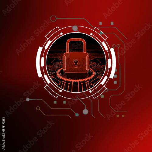 Identity Theft Protection Cybersecurity Digital Identity Protection modern illustration symbolizing cybersecurity and personal data protection, shield security, fingerprint authentication, password