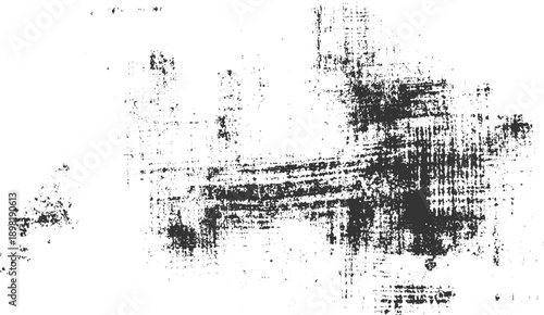 Black ink splatters and smudges on a white textured background