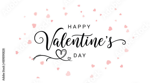 A valentine's day greeting with pink hearts