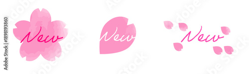 桜”New”テキスト背景|水彩_桜の季節,春限定,桜吹雪, 桜フレーバー,新登場｜Sakura