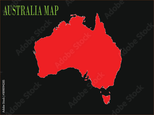 Minimalist flat vector illustration of Australia map with location pins and travel navigation elements
