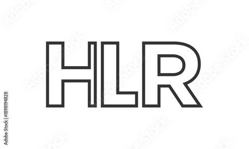 HLR logo design template with strong and modern bold text. Initial based vector logotype featuring simple and minimal typography. Trendy company identity.