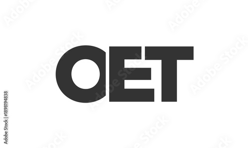 OET logo design template with strong and modern bold text. Initial based vector logotype featuring simple and minimal typography. Trendy company identity.