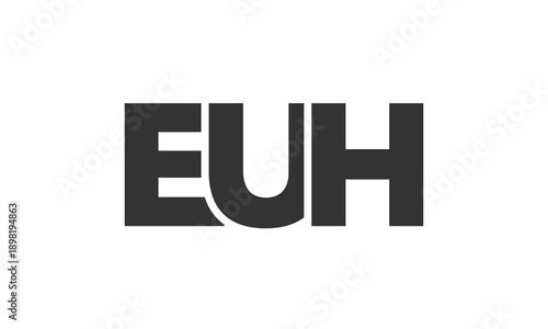 EUH logo design template with strong and modern bold text. Initial based vector logotype featuring simple and minimal typography. Trendy company identity.