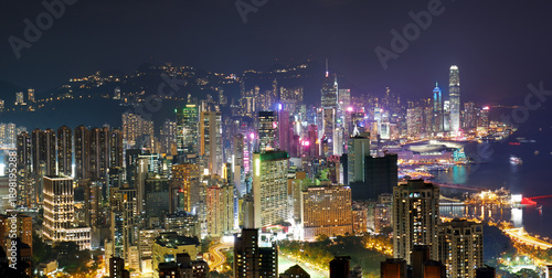 Photography Hong Kong night view, China