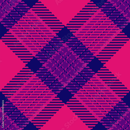 Newborn tartan vector plaid, expensive textile fabric check. Repeat seamless texture background pattern in pink and indigo colors.