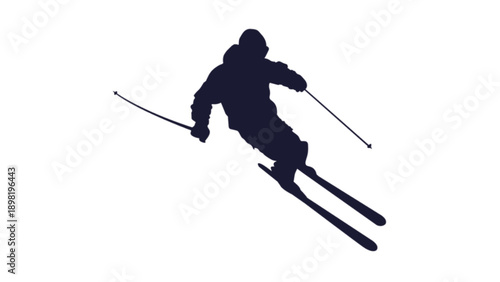 Skier in Action Winter Sport Silhouette