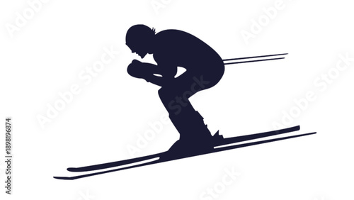 Skier in Action Winter Sport Silhouette