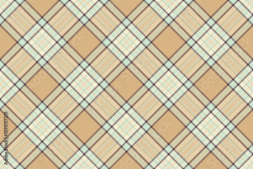 Creation texture tartan vector, tradition check background textile. Artistic pattern seamless fabric plaid in orange and light colors.