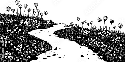 The Path Through the Garden of Flowers