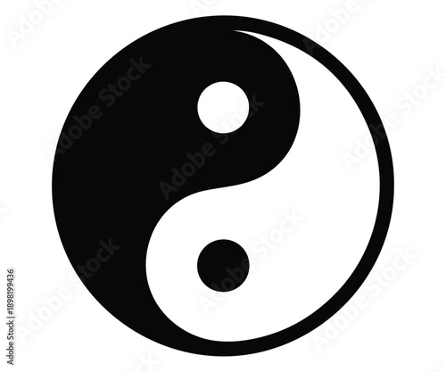 Classic black and white Yin Yang symbol.