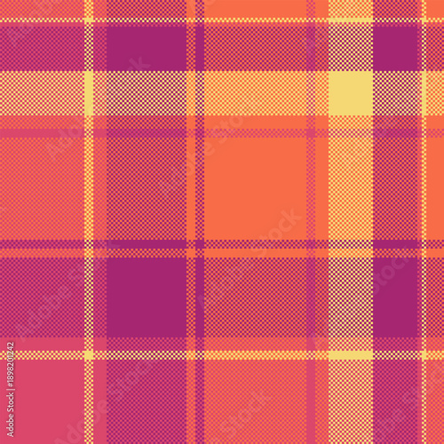 Group tartan background plaid, close-up pattern textile vector. Illustration check texture fabric seamless in red and pink colors.