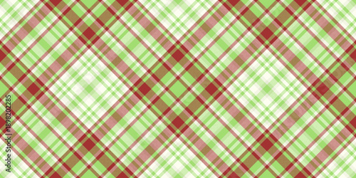 Romantic background pattern vector, up seamless check plaid. Printout fabric texture tartan textile in green and red colors.