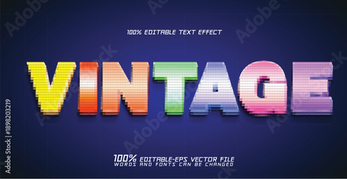 8 bit vintage retro text effect