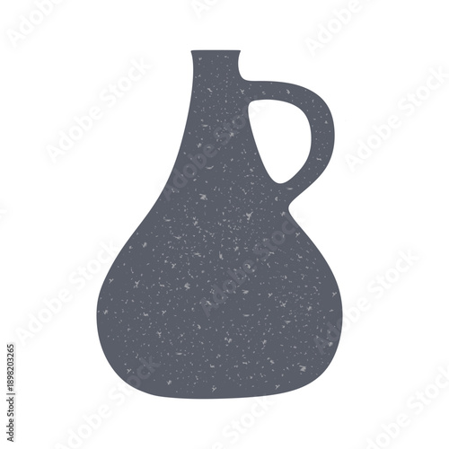 Handmade ceramic vase design and distressed texture. Modern earthenware, ceramics art. Handcrafted crockery and rough texture. Stoneware, pottery, edgy style. Colored flat vector illustration