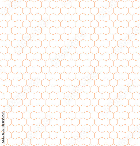 Abstract honeycomb tile design with thin rose gold outlines on white background.