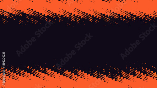 Abstract background with orange and black diagonal brushstrokes