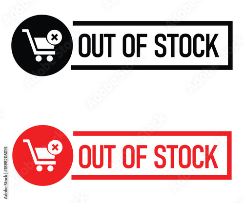 Out of stock labels in two colors.