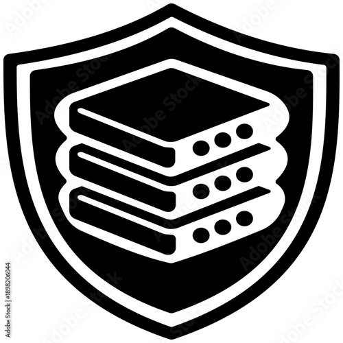 Data Storage Security Shield Icon for Digital Protection