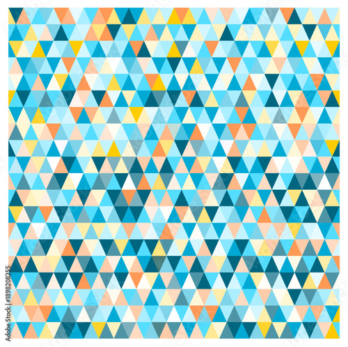 Geometric pattern in yellow, blue and orange, vector illustration