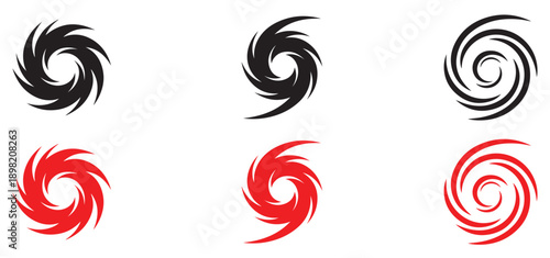 Spiral hurricane swirl abstract icons.