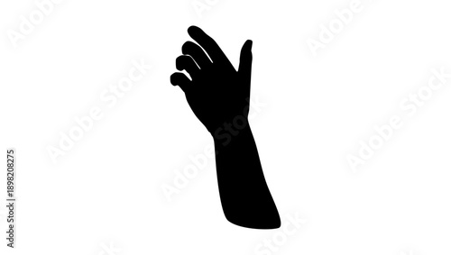 hand needs help, black isolated silhouette