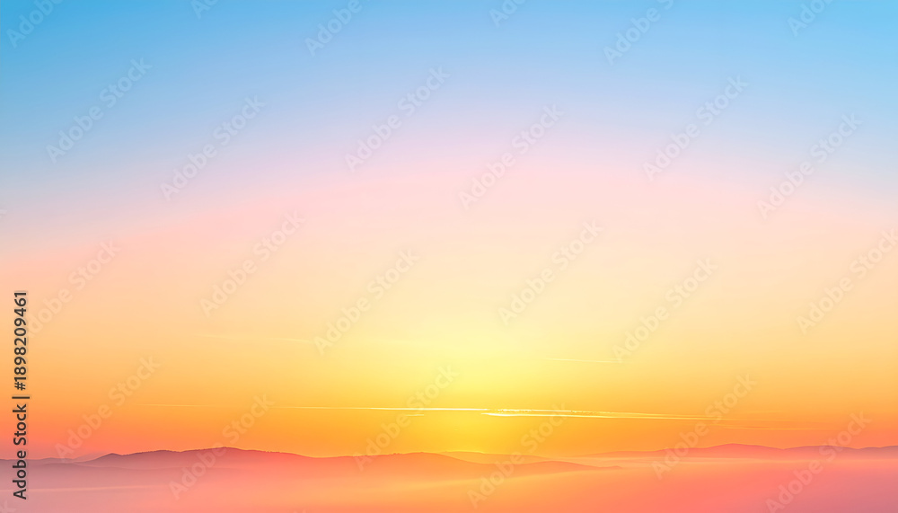 Obraz premium Vibrant colorful sky with gradient hues at sunrise or sunset.