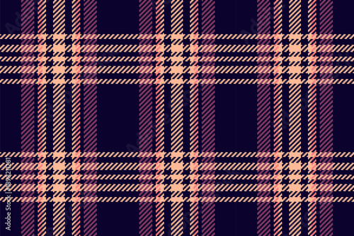 Antique pattern tartan check, direct texture plaid background. Household seamless fabric textile vector in dark and orange colors.