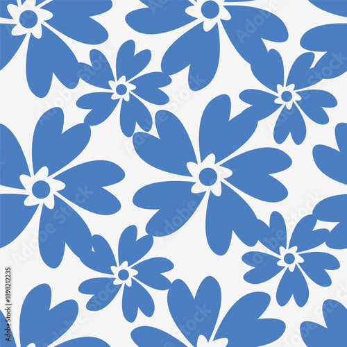 Vector floral pattern in doodle style with flowers and leaves. Gentle colors, spring floral background. Can be used for wallpaper, pattern fills, surface textures, fabric prints