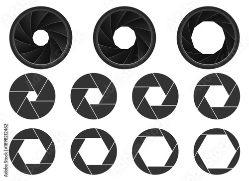 Camera Lens Aperture Settings: Demonstrating different diaphragm openings