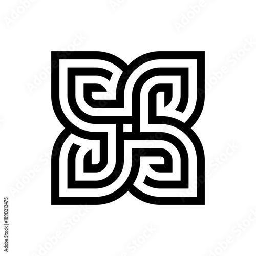 Black and White Geometric Pattern Design.