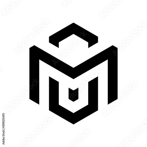 Geometric Black Logo Design Element.