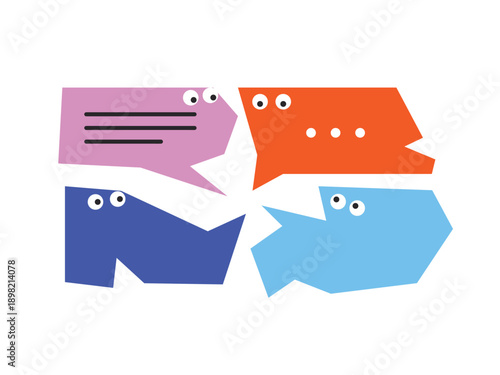 Abstract geometric bubble chat, conversation, speech bubbles