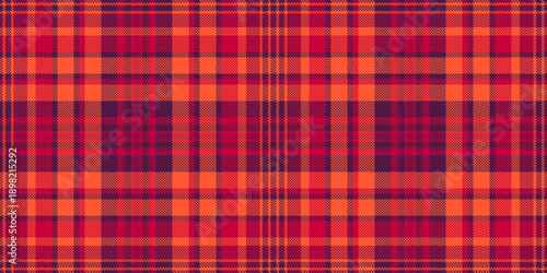 Countryside tartan textile seamless, wedding background fabric pattern. Endless check plaid vector texture in red and pink colors.