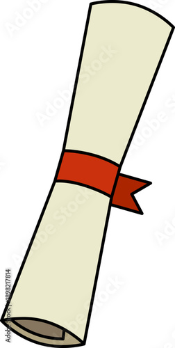 Graduation Diploma Scroll with Red Ribbon