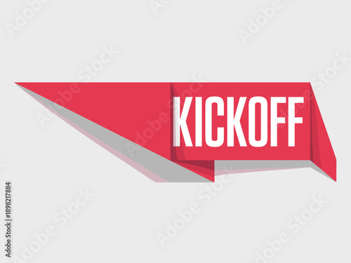Vibrant red kickoff banner template design element for product launch event promotion marketing campaign or business project commencement announcement modern graphic resource for advertising presentat