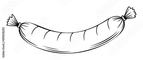 Delicious classic sausage drawing perfect for restaurant menus, food packaging, and cooking website graphics to highlight savory meat products