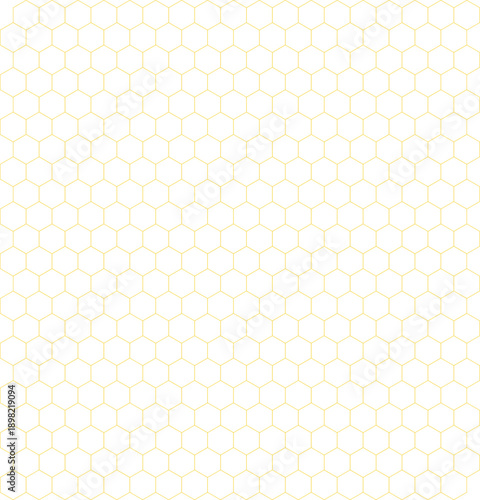 Yellow Honeycomb Pattern on White Background
