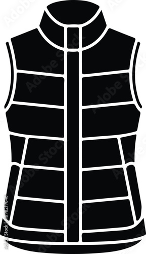 Quilted vest silhouette vector icon illustration