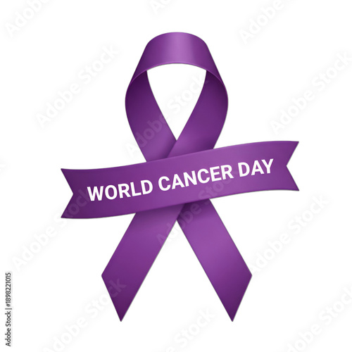 Purple ribbon world cancer day design