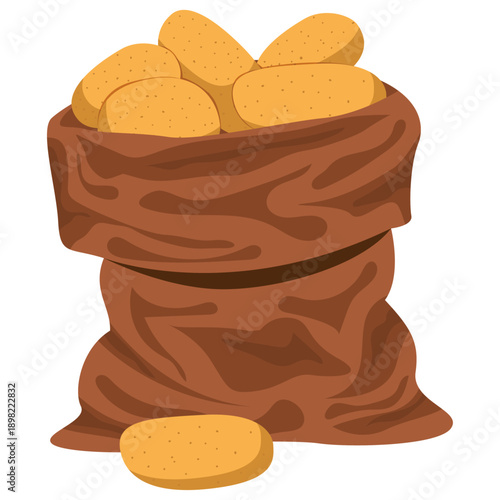 sack of potatoes vector drawing.